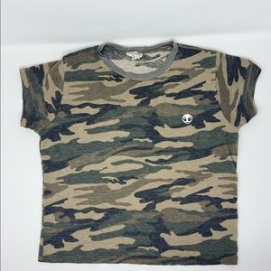 LA Hearts cropped camo top